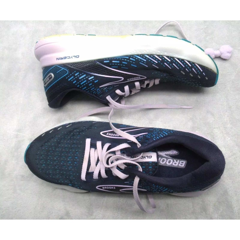 Brooks Womens Sneakers 9 2A Glycerin 20 Blue Purple Running Shoes Narrow Hiking